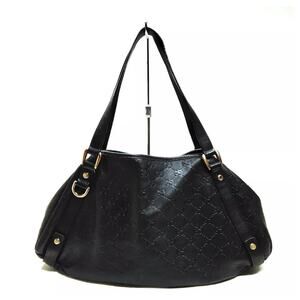 Gucci Black Guccissima Leather Abbey Hobo